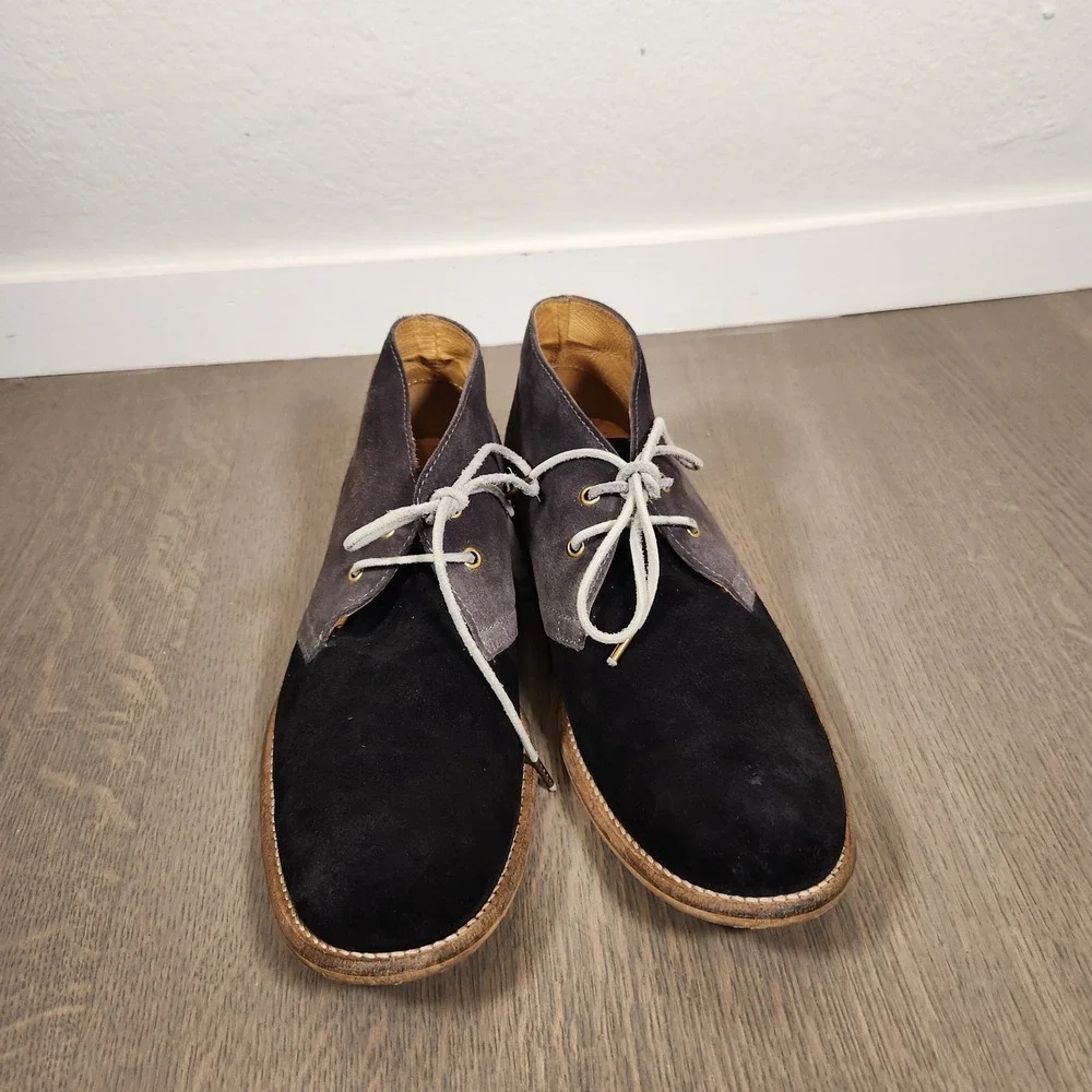 AllSaints Jacks Place Suede Chukka Desert Boots Mens EU 41 Two-Tone Black Grey 8